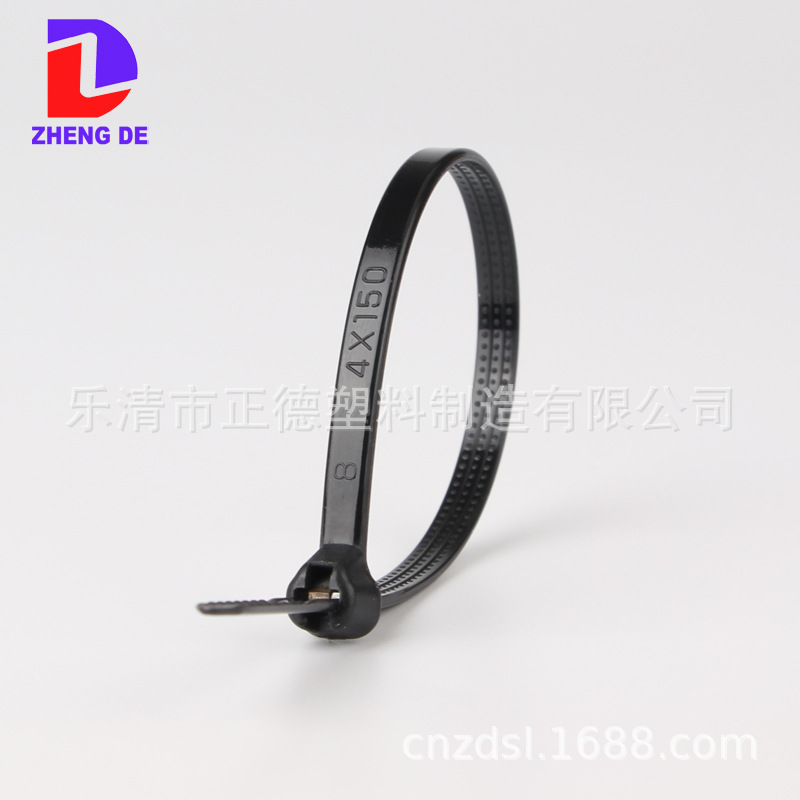 船用不锈钢嵌片尼龙扎带4x150 头部不锈钢片锁紧100条包装