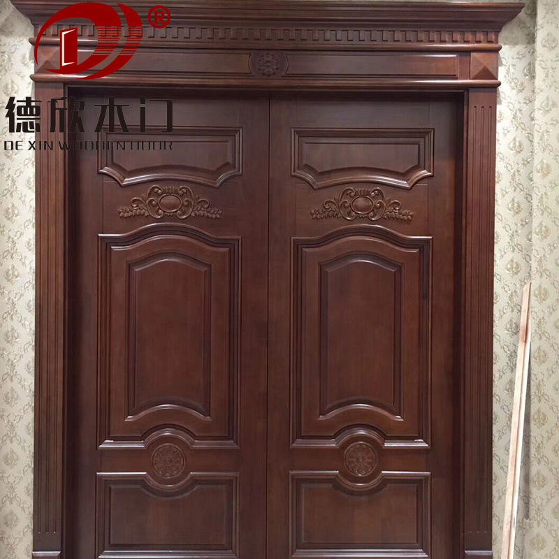 厂家供应实木门原木双开门别墅木制门实木对开大门款式颜色可设计-阿里巴巴