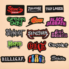 特色刺繡徽章布貼彩色方形字母補丁貼patch長方形肩章服裝輔料貼