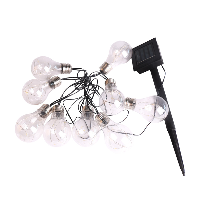 亚马逊跨境爆款LED圣诞太阳能灯串灯泡灯户外创意装饰庭院灯定制