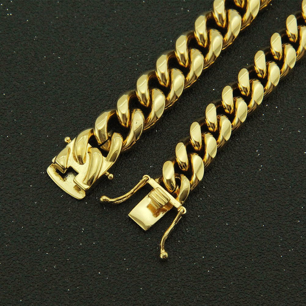 PVD Coated Gold Plating Process Fashion Geometric Stainless Steel Plating No Inlaid Men'S Bracelets Men's Chain Bracelets
