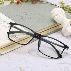 Wide-rimmed TR90 square glasses frame with prescription lenses for myopia ranging from 50 to 600 degrees