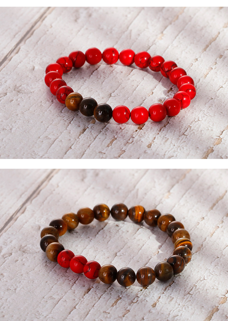 Red Turquoise Tiger's Eye Stone Fashion Bracelet Wholesale Jewelry Nihaojewelry display picture 4