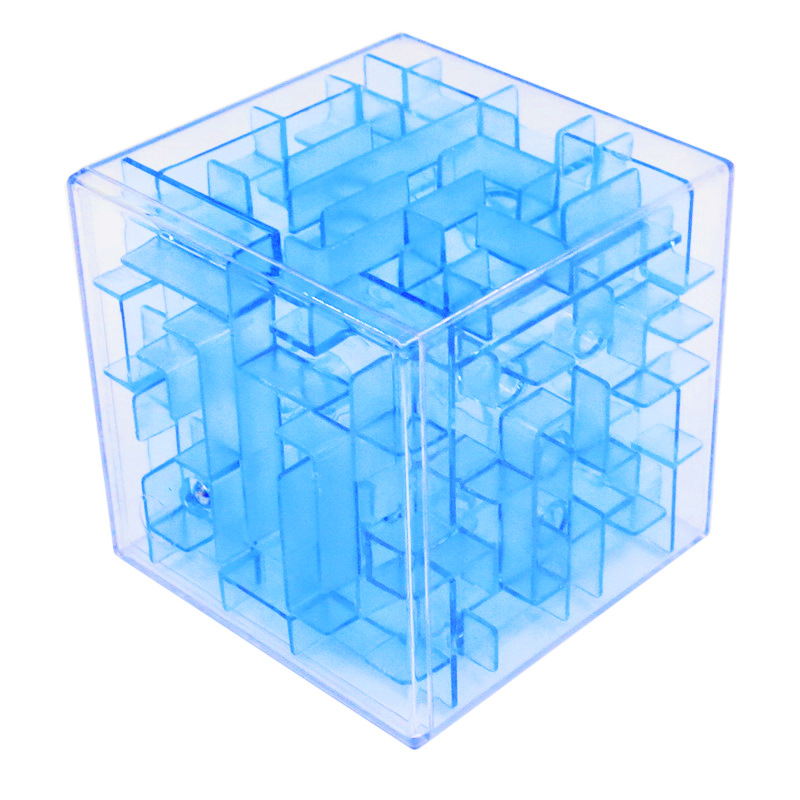 Juego de entrada de bola de equilibrio de mano de inteligencia para niños 3D juguete de cubo de laberinto de inteligencia transparente tridimensional