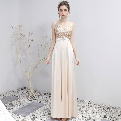 Evening dresses vestido de noche Night KTV Princess sauna technician work clothes nightclub sexy deep V Miss evening dress