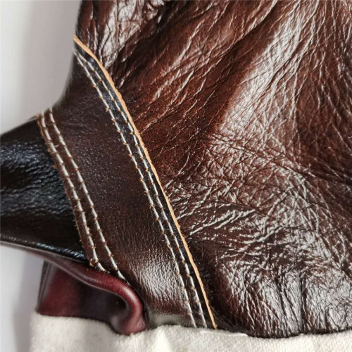 Wholesale sales of first-layer cowhide welding gloves, extended canvas welder gloves, protective gloves for welders