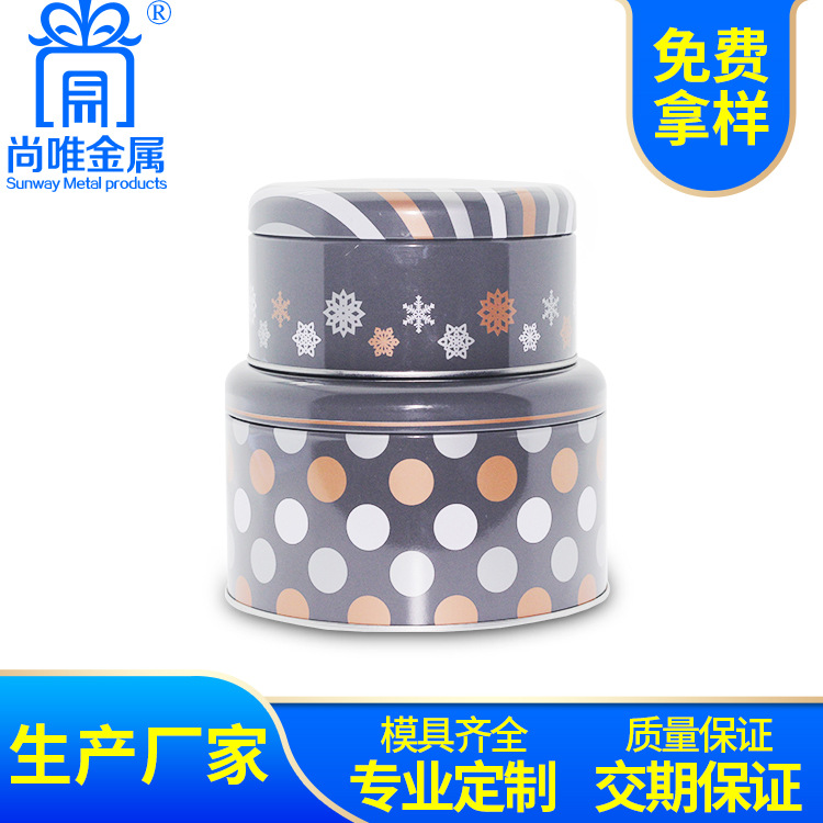 实体工厂生产 圆形圣诞节日主题铁盒 食品铁盒金属包装