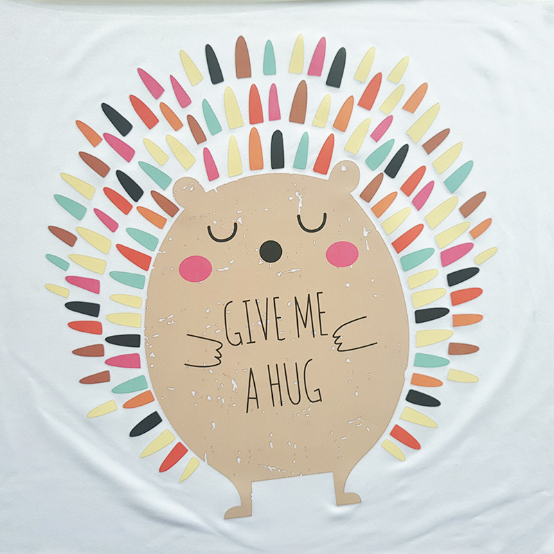 烫画定做热转印柯式烫画贴服装T恤动物图案印花高弹耐洗水烫标