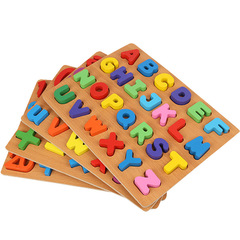 廠家直銷木製數字字母兒童形狀認知手抓板寶寶拼圖拼板早教玩具