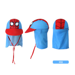 Korean unisex children's swim cap, neck cover, UV protection beach sun hat, ear cover, goblin hat