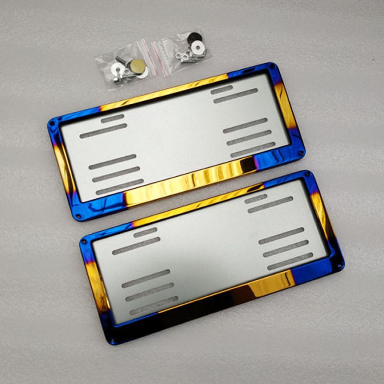 車牌架不鏽鋼鋁合金車牌框架通用烤藍鎂合金車牌架子廠家