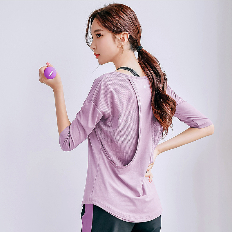 Long Sleeve Yoga Clothing Women's Crewneck Quick-drying t Loose Slimming Mid-sleeve Fitness Clothing Wholesale Outdoor Beautiful Back Running Top Long Sleeve Yoga Clothing Women's Crewneck Quick-drying t Loose Slimming Mid-sleeve Fitness Clothing Wholesale Outdoor Beautiful Back Running Top