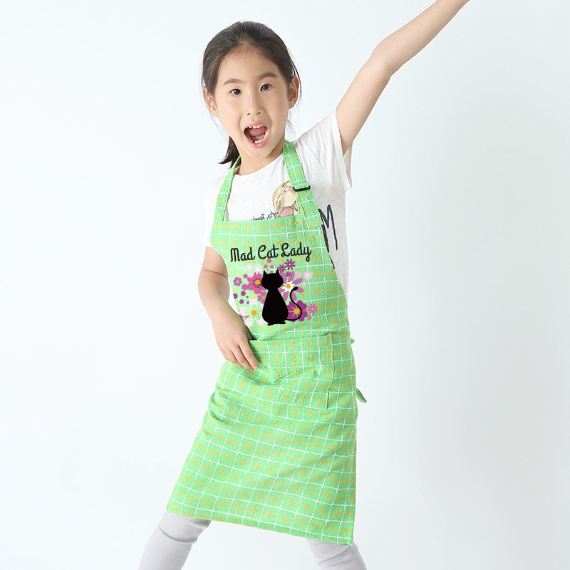 Delantal creativo para niños jardín de infantes dibujos animados para hornear estudio antiincrustante ropa de pintura artística a prueba de aceite logotipo personalizable