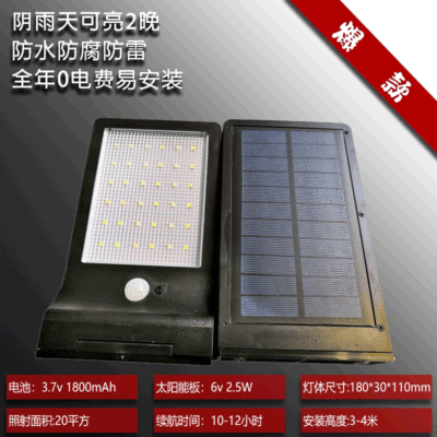 Amazon explosion models 36LED Solar Lights human body Induction outdoors waterproof courtyard Countryside street lamp Garden Wall lamp