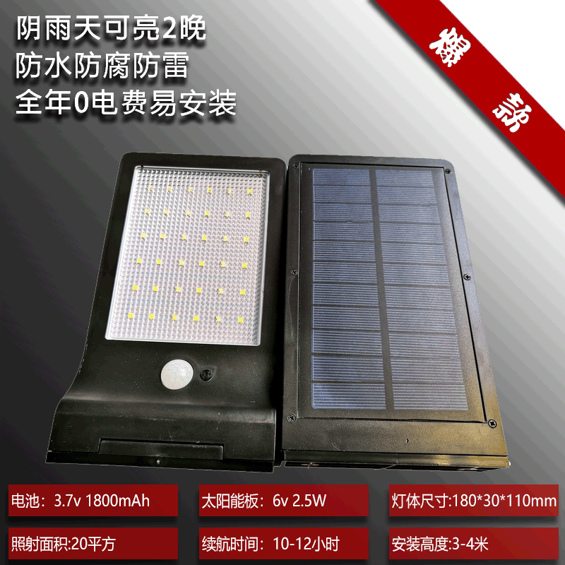 Amazon explosion models 36LED Solar Lights human body Induction outdoors waterproof courtyard Countryside street lamp Garden Wall lamp