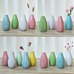 Ceramic Aroma Craft Vase Creative Flower Pot Home Decor Ornament Simple European Pink White Blue Green