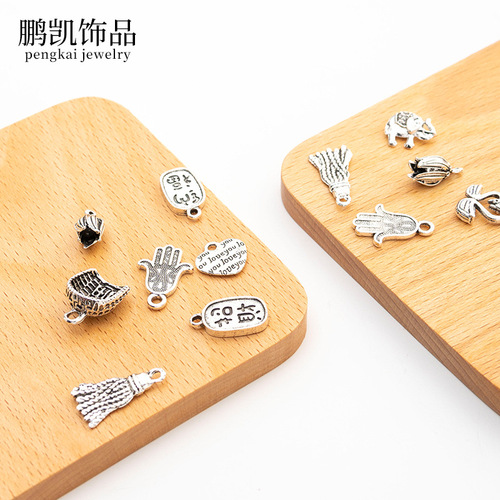 DIY Craft Materials, Jewelry Accessories, Zinc Alloy Pendants, Bracelet & Bag Accessories, Simple Crystal Jewelry Decorations