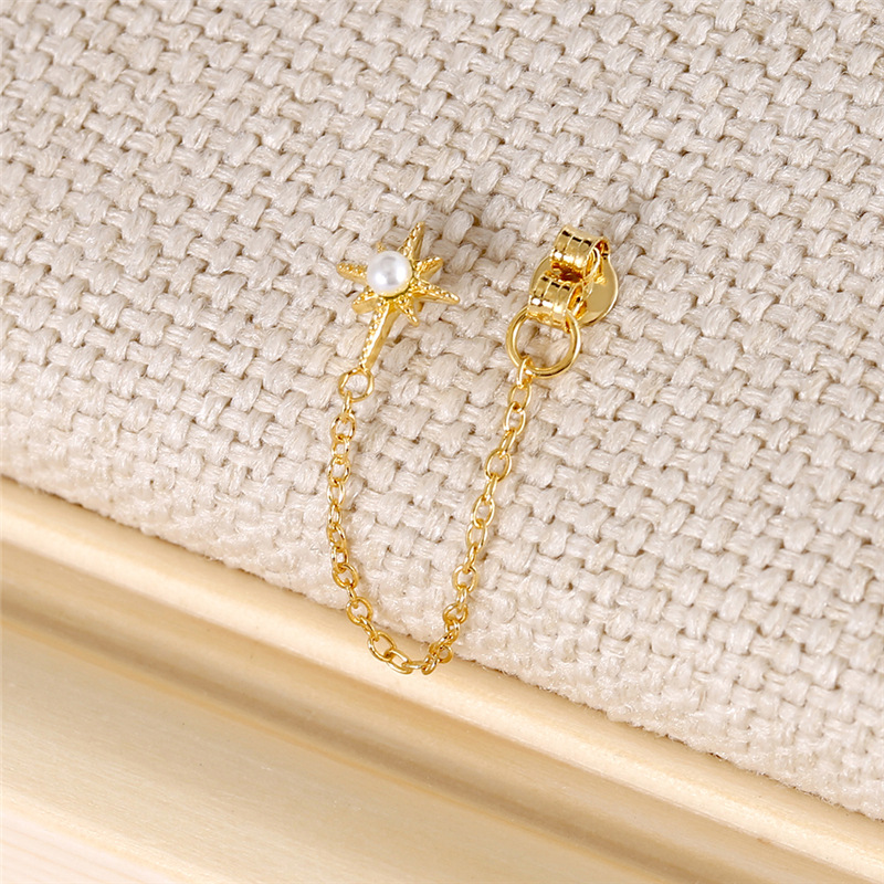 S925 Sterling Silver Fashion Single Tassel Simple Ear Clip Drop Earrings