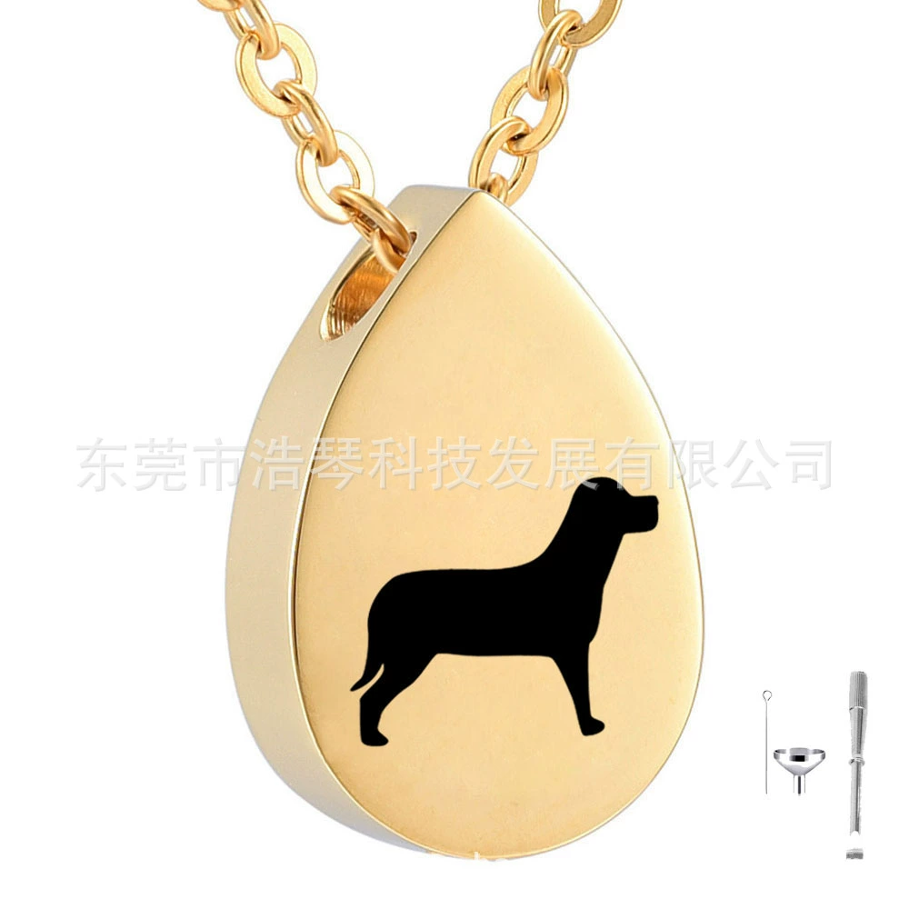 Трансграничные поставки моды персонализированные флакон духов кулон капли-образный собака-образный cinerary шкатулка кулон животное cinerary ожерелье
