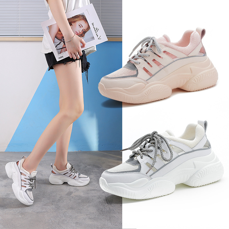 2019 summer Sandals Street beat net gym shoes chic fairy Hollow ventilation Net surface Shoe of sponge cake Diddy