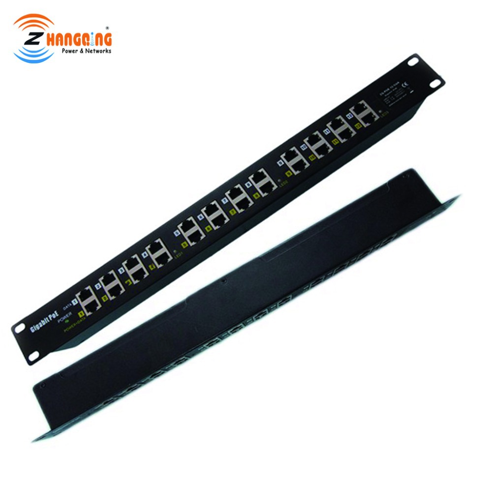 12口POE中跨千兆以太网供电注入器,机柜式POE模块，千兆POE模块