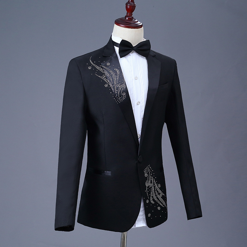 新作のスパンコール演出服舞台修身スーツセット男性司会者歌手大合唱衣装年会ドレス