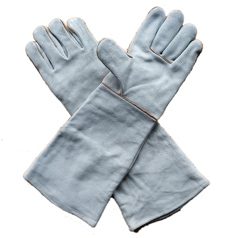 50公分牛皮双层焊工隔热劳工电焊手套双层加厚工人劳保焊接手套