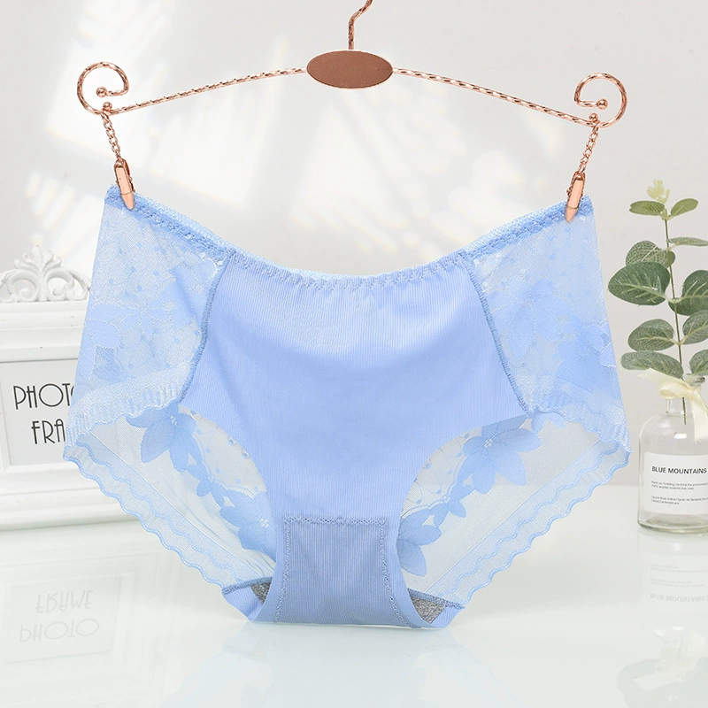 [80-130 pounds] Steo Ice Wicker Mid-waist underwear lace cotton inner crotch elastic briefs 1638