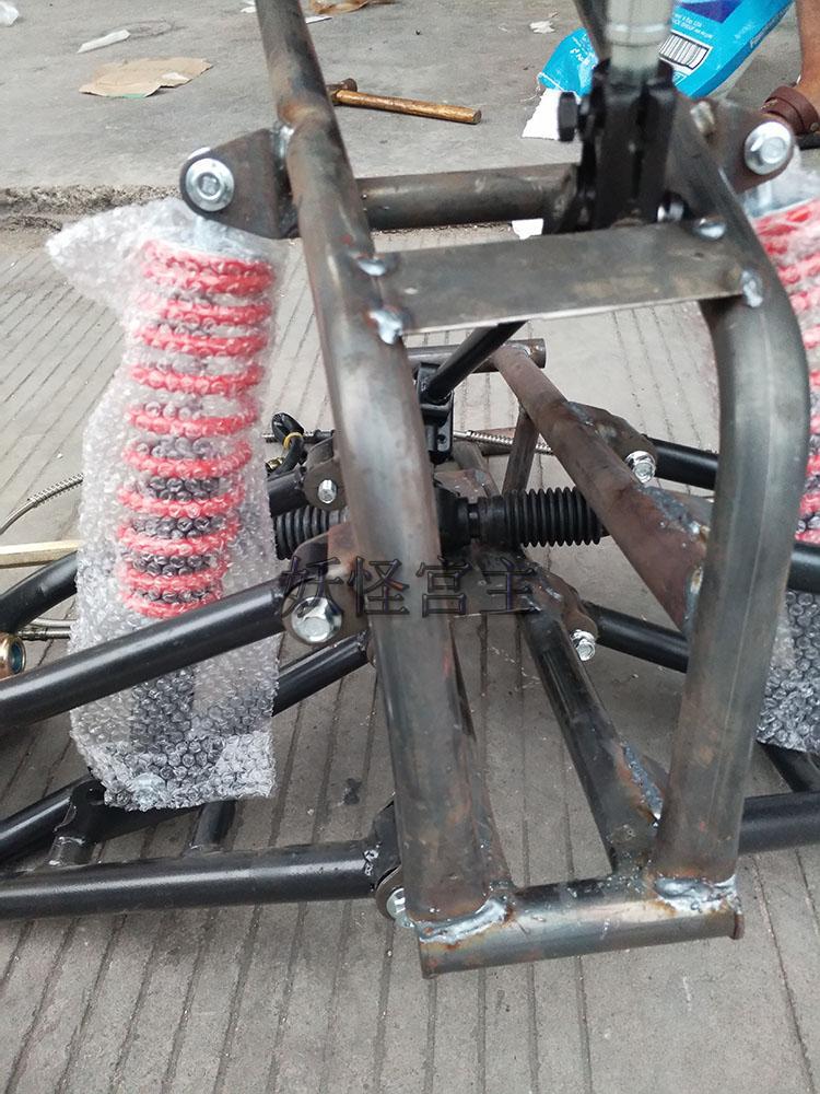 Four-wheel kart modification accessories electric steering wheel ATV front axle steering brake drive suspension assembly