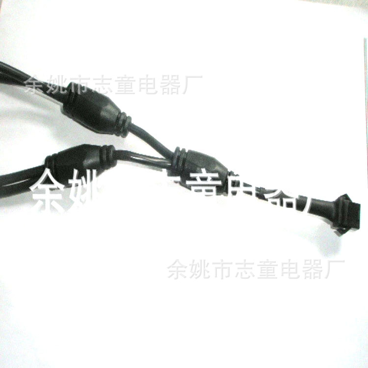 厂家供应汽车适配电源四芯排插线注塑连接头一拖四拖三拖二端子线
