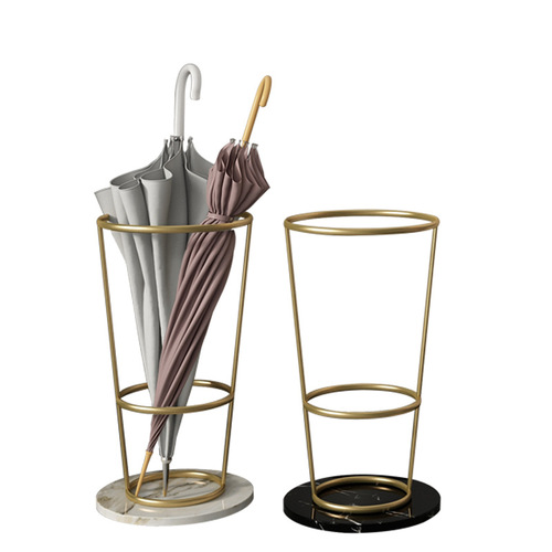 Hotel Lobby Iron and Marble Umbrella Stand Nordic Home Use Shopping Mall Umbrella Stand Instagram Influencer Iron Umbrella Bucket