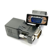 VGA轉網線連接器to RJ45公頭信號轉換頭線 VGA網絡延長15針米顯示