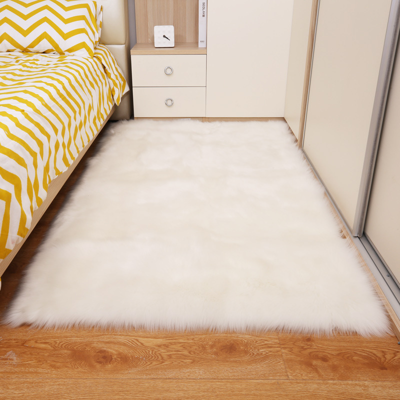 白色长毛绒地毯澳洲仿羊地毯客厅地毯橱窗背景飘窗垫厂家批发