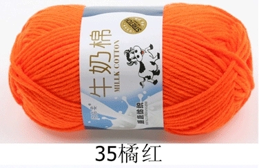 Пряжа Milk Cotton — моток 5-слойная средней крупности, 50 г, доступно 91 цвета