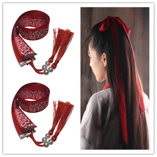Chinese Ancient hanfu hair band for women girls men Antique swordsman hair rope fairy princess cosplay hanfu headdress hair fringe ribbon