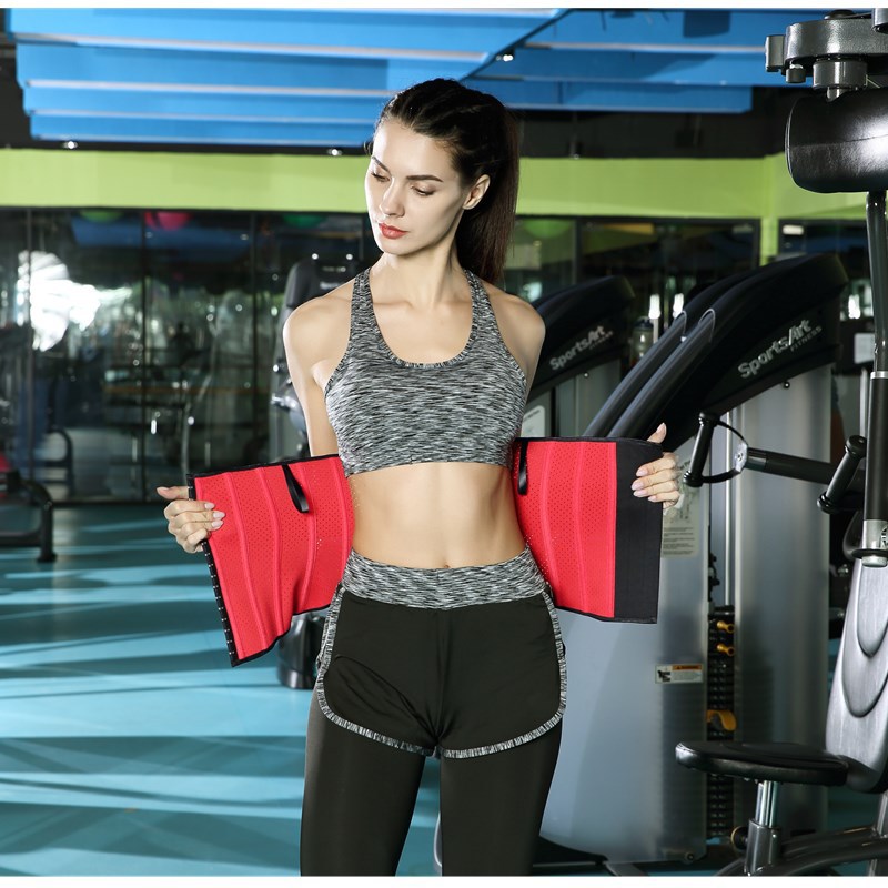 冲孔橡胶束身衣13根钢骨红底小蛮腰塑身衣Latex运动收腹束腰带|ms