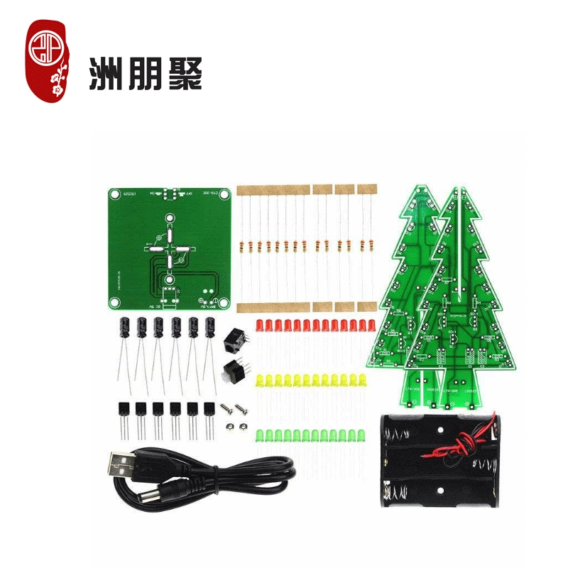 Рождественская елка DIY трехцветная вспышка с электронным упражнением ручной работы Рождественский подарок украшения бесплатная доставка