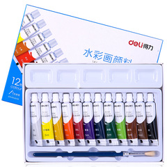 Deli/Deli 73859 watercolor paint 12 colors for students and children painting art paint stationery wholesale