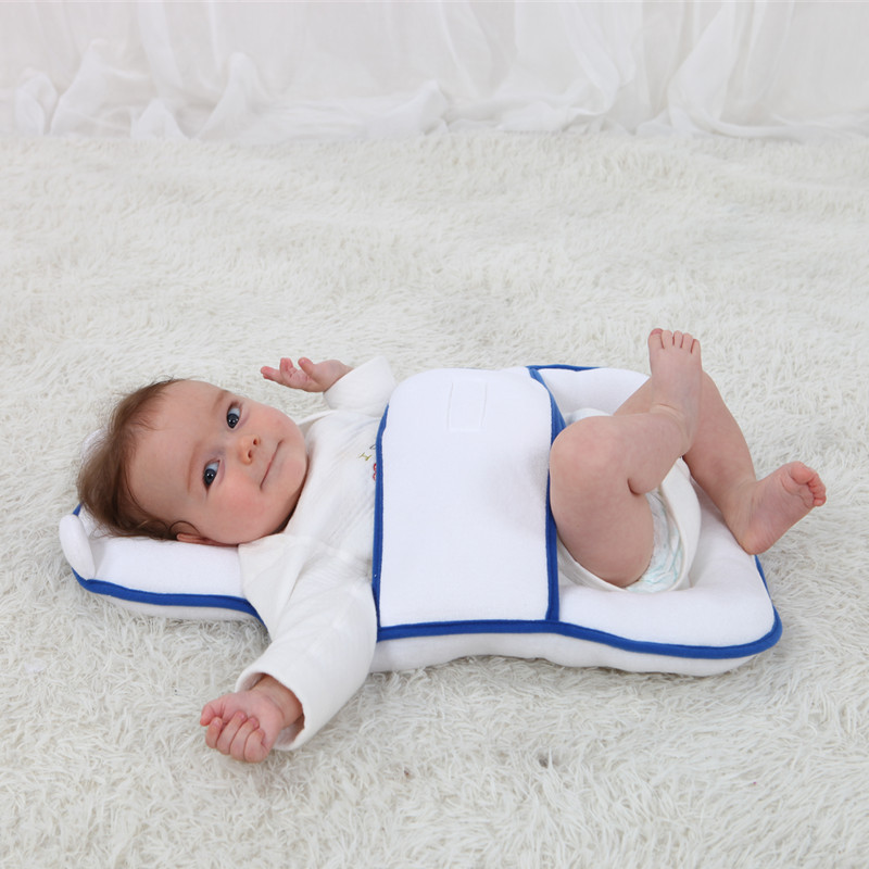 新生儿睡姿纠正睡垫纯棉舒适婴儿防侧睡枕定型    枕防溢奶枕批发|ru