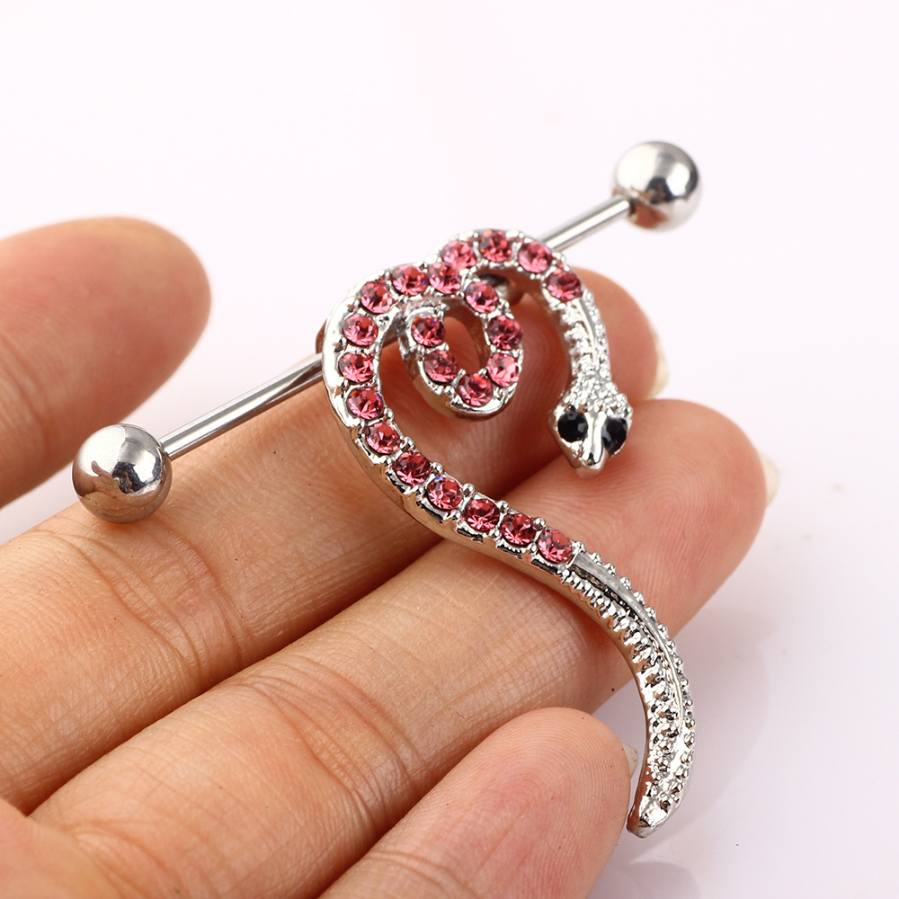 European American Popular Ear Studs Industrial Barbell Cross Bar Piercing Jewelry Stainless Steel Geometric Earrings for Men Women detail image 8
