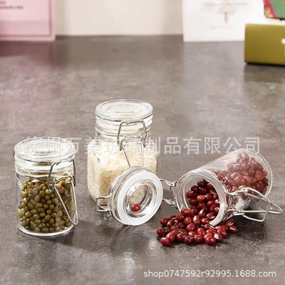 卡扣玻璃罐厂家小号密封奶粉茶叶罐圆形透明开模储物罐罐头瓶定制