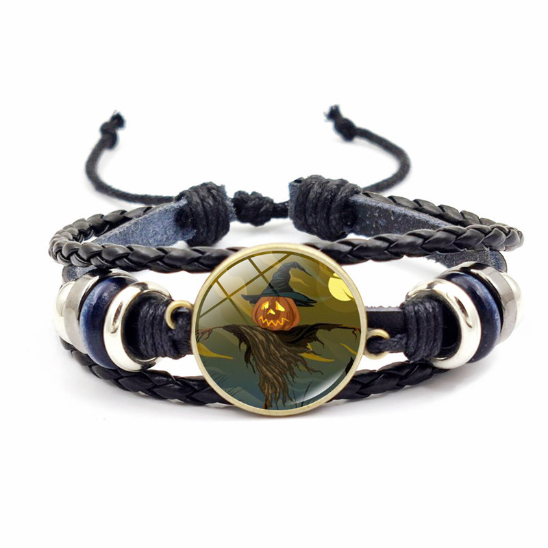 New Halloween Accessories Halloween Time Gems Vintage Bronze Braided Bracelet_voghion.com