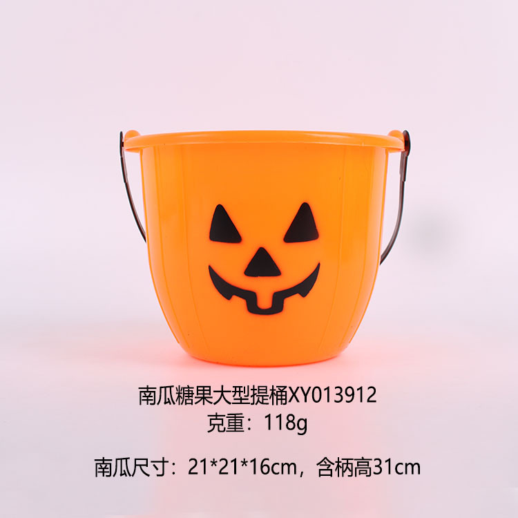 Cubo de calabaza para Halloween para niños, con sonido y luz, para regalo, al por mayor