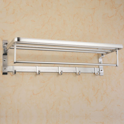 太空铝免钉打孔两用毛巾架工程用特价款围边亮光置物架可代工贴牌