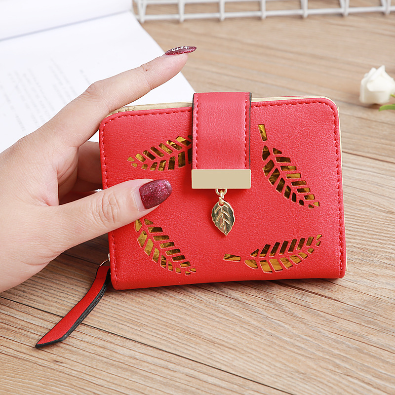 Korean Hollow Leaf Flower Two Fold Wallet display picture 23