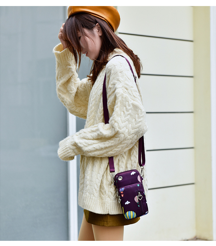 112g Weight Polyester Lining Material Zipper Closure Type Single Shoulder Strap Strap Type Phone Wallet Bags Type Daily Occasion Oxford Cloth Material Solid Color Pattern All Seasons Season Unisex Gender Fashion Style Square Shape Unisex All Seasons Oxford Cloth Fashion Phone Wallet 8