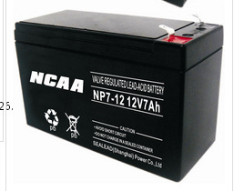 NCAA蓄电池NP7-12铅酸免维护电池12V7AH消防电池EPS/UPS电池