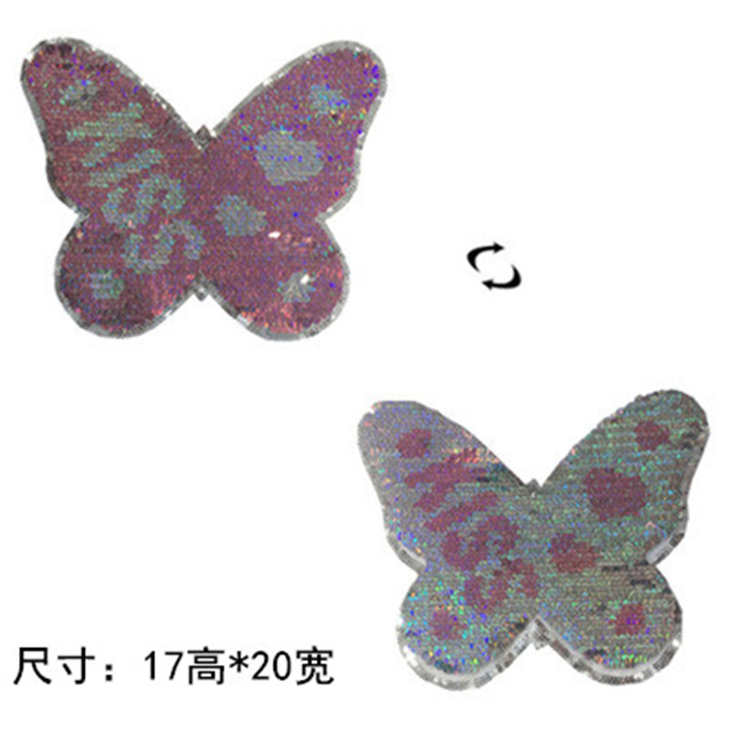 Butterfly Double-sided Sequin Embroidery Kiss Reversible Color Changing Beads Cartoon Animal Cloth Stickers display picture 1