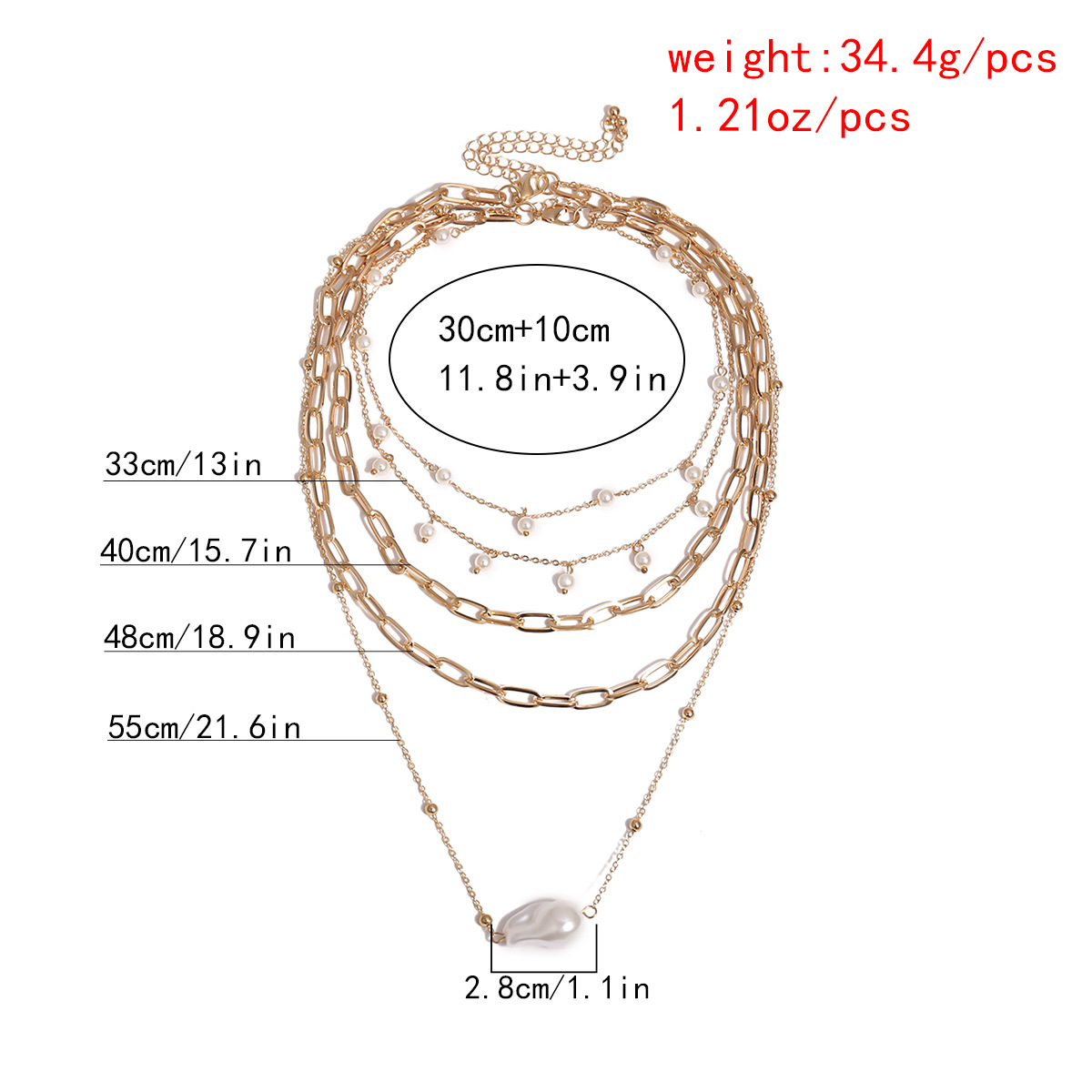 Jewelry Shaped Imitation Pearl Chain Necklace Bead Tassel Multilayer Geometric Necklace display picture 10