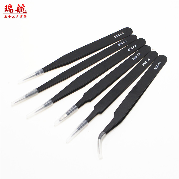 不锈钢镊子嫁接睫毛镊子手工DIY小工具弯头直头镊子尖头esd小镊子